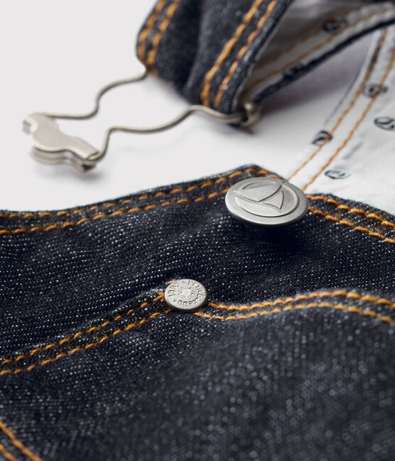 Lange Baby-Latzhose für Jungen blau JEAN