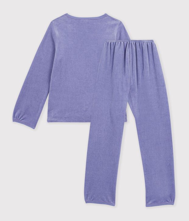 Kinder-Pyjama aus Nicki mit Herzmotiv violett