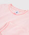 Kinderpyjama aus Rippstrick mit Ringelmuster für Mädchen rosa GRETEL/weiss MARSHMALLOW