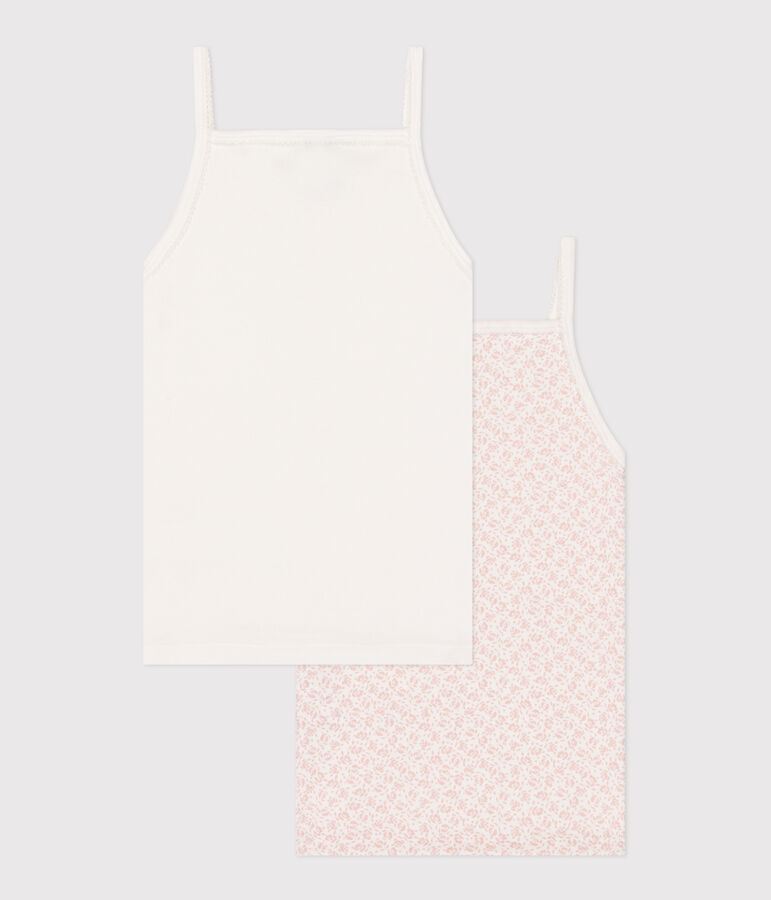 2er-Set Kinder-Unterhemden aus Baumwolle mit Blumenmuster vielfarbig