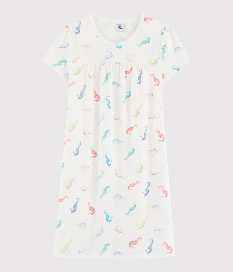 Kost&uuml;m-Nachthemd aus Baumwolle weiss/vielfarbig