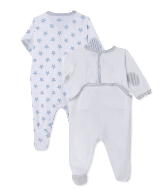 Überraschungspaket mit 2 Baby-stramplern für Jungen aus Rippstoff variante 1
