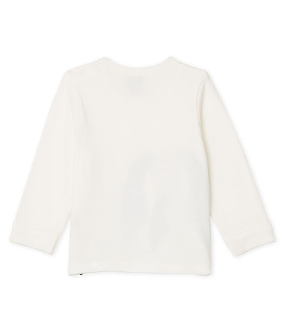 Langärmeliges Baby-T-Shirt für Jungen weiss MARSHMALLOW CN