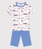 Kinder-Kurzpyjama Paris aus Baumwolle für Jungen weiss MARSHMALLOW/weiss MULTICO
