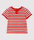 Kurzärmeliges gestreiftes Baby-T-Shirt aus Jersey.