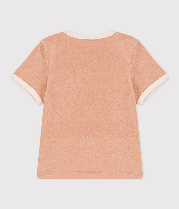 Kurz&auml;rmeliges Baby-T-Shirt aus Frottee beige