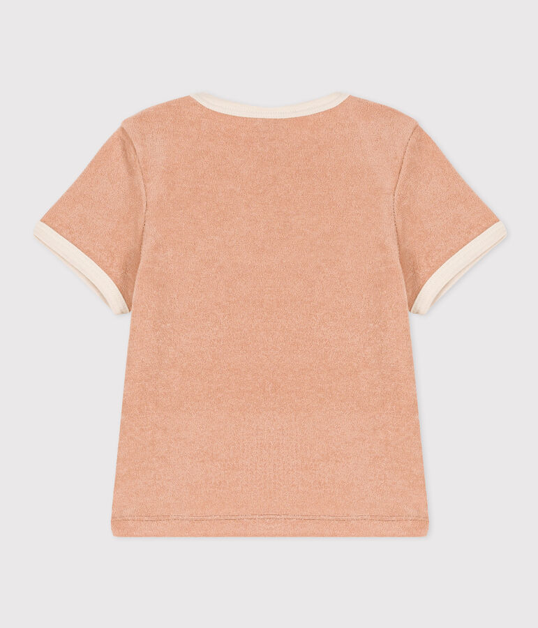Kurz&auml;rmeliges Baby-T-Shirt aus Frottee beige VINTAGE