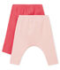 Zwei Unisex Baby Leggings aus angerautem 1x1 Rippstrick in Uni