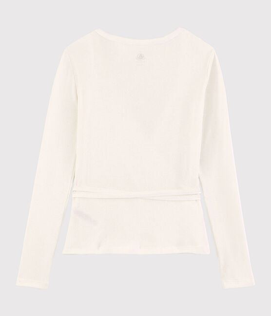 Cardigan in Wickelform aus leichter Baumwolle Damen weiss MARSHMALLOW