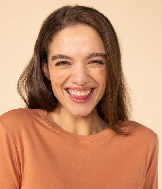 T-Shirt L’ICONIQUE aus Baumwolle mit rundem Ausschnitt für Damen rosa SIENNA