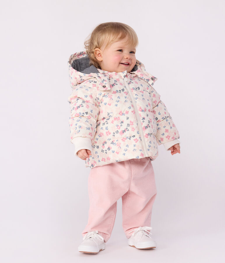 Gemusterte Baby-Winterjacke naturfarben/vielfarbig
