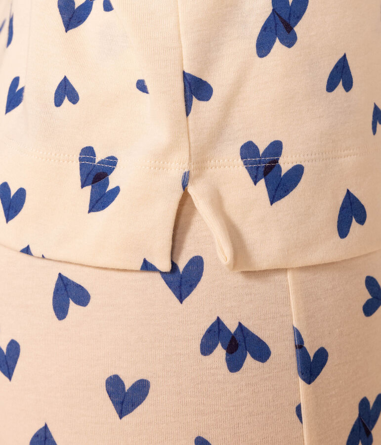 Pyjama aus Baumwolle mit Herzmotiv f&uuml;r Damen naturfarben/vielfarbig