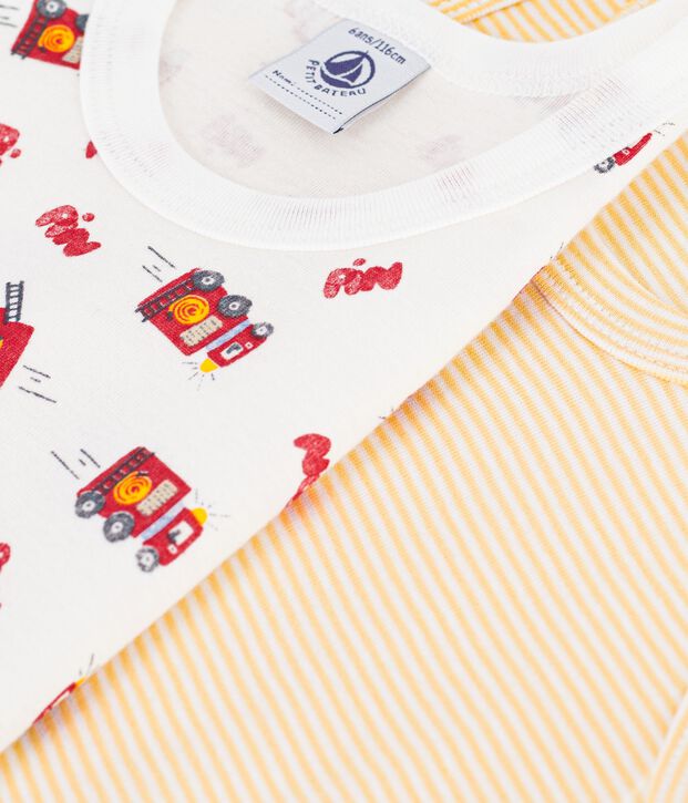 Set Kinder-Unterhemden aus Baumwolle mit Feuerwehr-Motiv vielfarbig