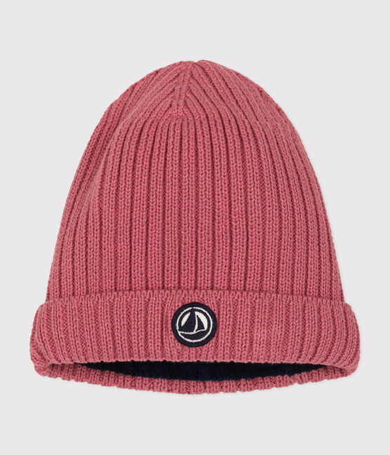 Baby-Strickmütze mit Fleece-Futter rosa ROSEWOOD