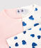 2er-Set Kinderpyjamas aus Baumwolle mit blauen Herzen/Pünktchen für Mädchen variante 1