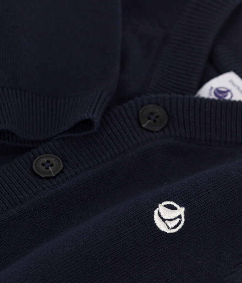 Baby-Cardigan aus einfarbiger Baumwolle blau