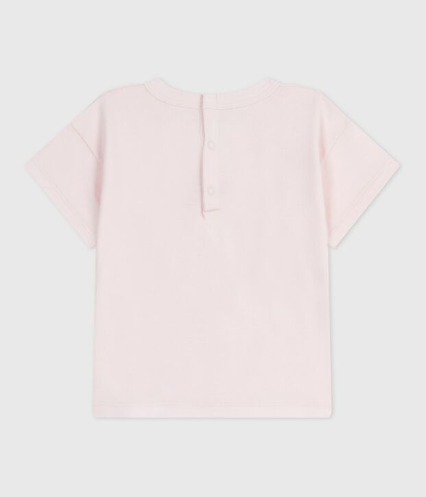 Kurz&auml;rmeliges Baby-T-Shirt aus einfarbiger Baumwolle rosa