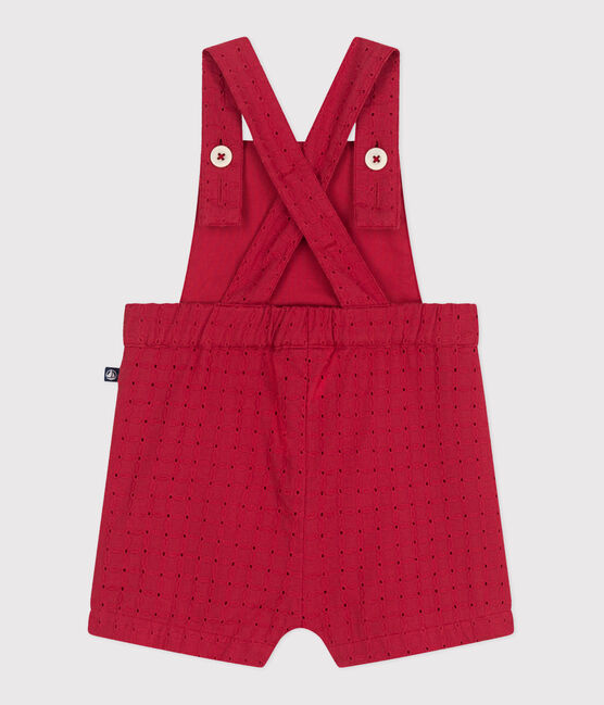 Kurzbeinige Baby-Latzhose aus Baumwolle mit Lochspitze SPI