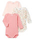 Trio langärmelige Baby-Bodys für Mädchen