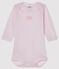 Langärmliger Baby-Body für Mädchen rosa VIENNE/weiss ECUME
