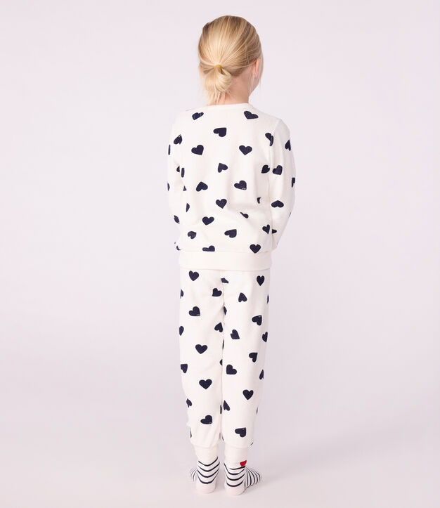 Kinder-Pyjama aus Baumwoll-Frottee mit Herz-Motiv blau/blau