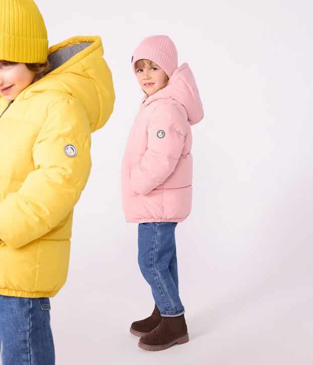 Einfarbige Kinder-Winterjacke rosa