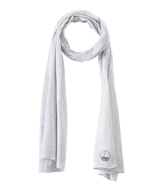 Warmer Schal grau POUSSIERE/weiss LAIT