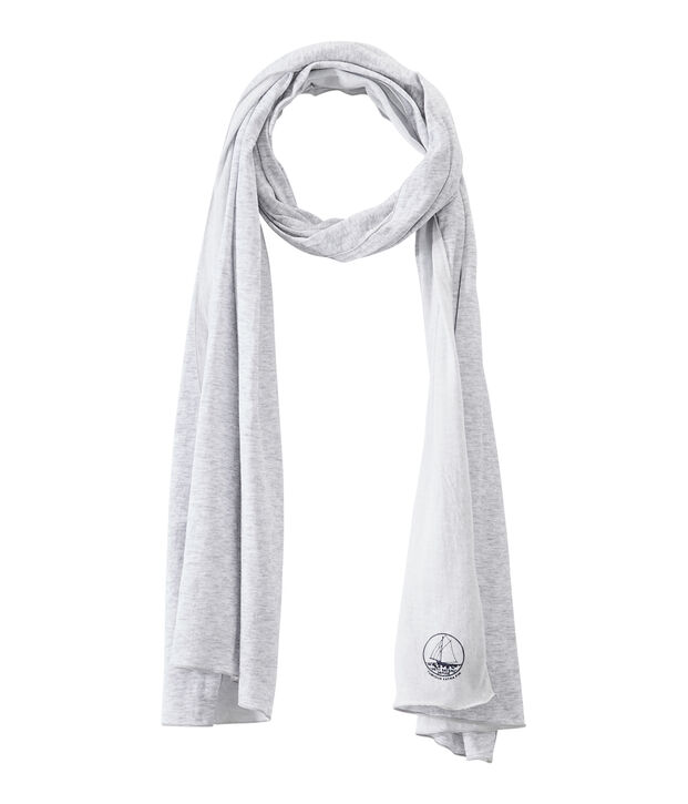 Warmer Schal grau/weiss