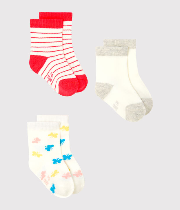 3er-Set Babysocken f&uuml;r M&auml;dchen vielfarbig