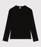 Damen-T-Shirt L’ICONIQUE aus Baumwolle mit Mäusezähnchen schwarz NOIR