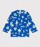 Baby-T-Shirt mit UV-Schutz, Strandmotive blau PORCELANA/ MARSHMALLOW