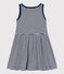 Gestreiftes Kinderkleid aus Baumwolle für Mädchen blau MEDIEVAL/weiss MARSHMALLOW