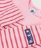 Lang&auml;rmeliges Baby T-Shirt aus Baumwolle mit Streifen. rosa/rosa
