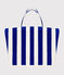 GESTREIFTE BOUCLETTE-FROTTEE-TASCHE FÜR DAMEN  blau SURF/weiss MARSHMALLOW
