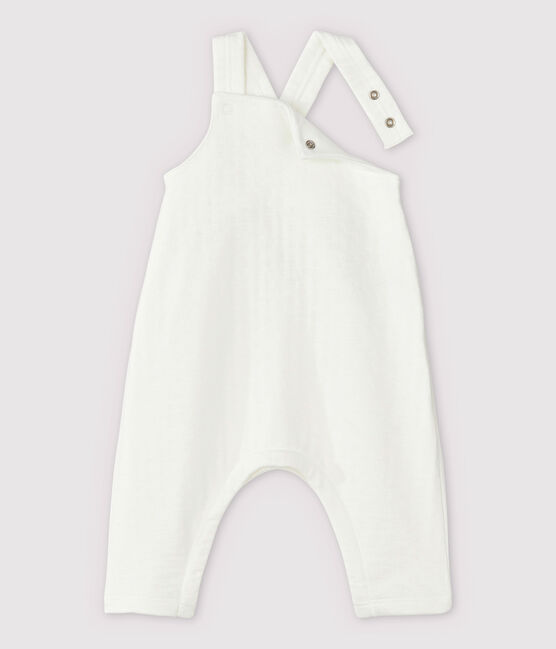 Baby-Latzhose aus Bio-Baumwoll-Doppeljersey in Weiß weiss MARSHMALLOW