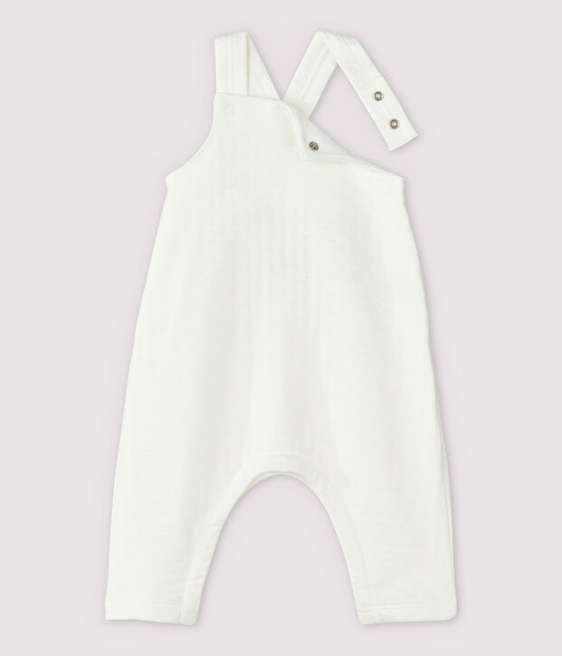 Baby-Latzhose aus Bio-Baumwoll-Doppeljersey in Wei&szlig; weiss