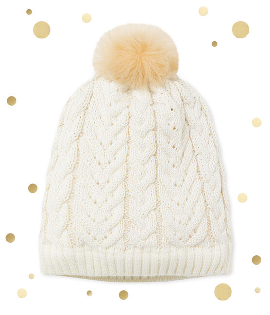 Mädchen-Mütze beige COQUILLE/gelb DORE