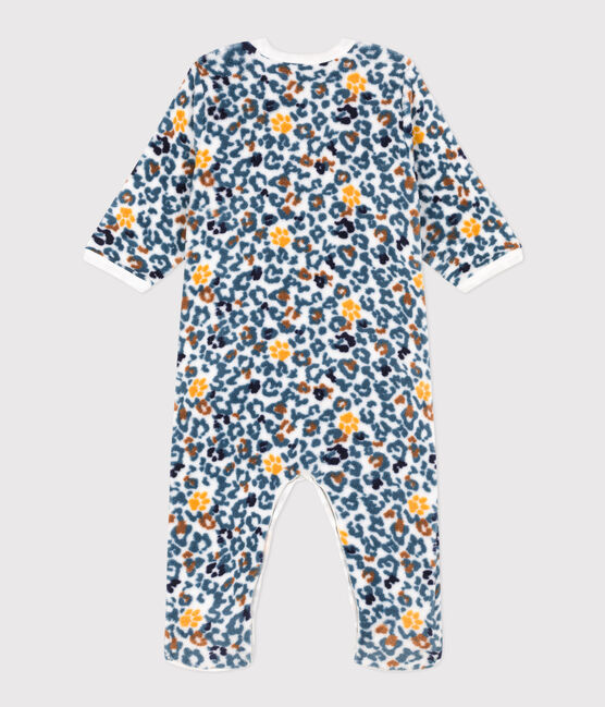 Baby-Überziehpyjama aus Fleece weiss MARSHMALLOW/weiss MULTICO
