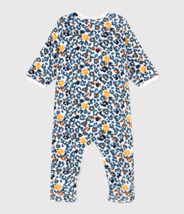 Baby-&Uuml;berziehpyjama aus Fleece weiss/vielfarbig