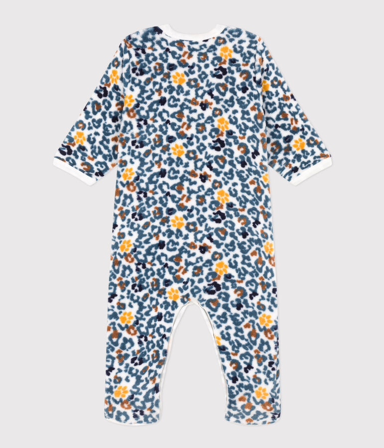Baby-&Uuml;berziehpyjama aus Fleece weiss MARSHMALLOW/weiss MULTICO