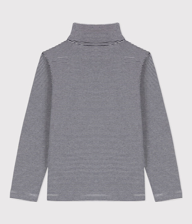 Gestreifter Unterziehpullover aus Baumwolle f&uuml;r M&auml;dchen und Jungen blau/weiss