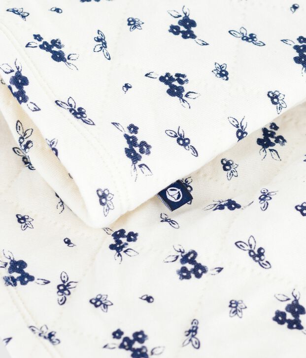 Lang&auml;rmeliges Baby-Kleid aus Baumwolle mit Blumenmuster blau/blau