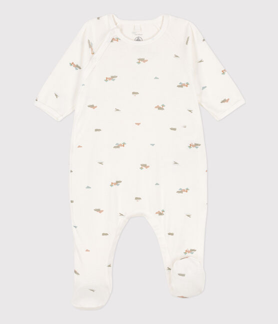 Strampler mit Tiermotiv aus Baumwolle weiss MARSHMALLOW/weiss MULTICO