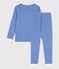Pyjama aus Baumwolle mit Ringelstreifen für Mädchen/Jungen blau PERSE/weiss MARSHMALLOW