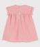 Kurzärmeliges, gestreiftes Babykleid aus Bio-Baumwolle rosa PAPAYE/ MARSHMALLOW