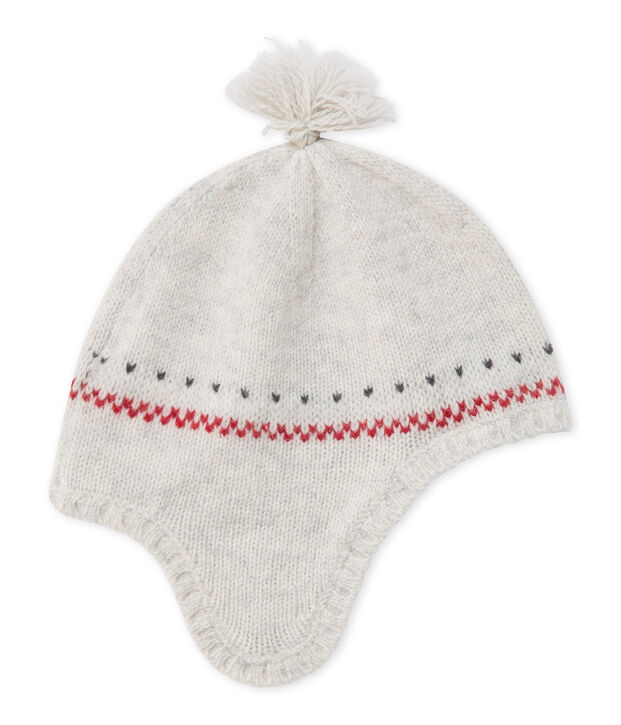 Unisex-Baby-Strickm&uuml;tze im peruanischen Stil aus Wollgemisch beige