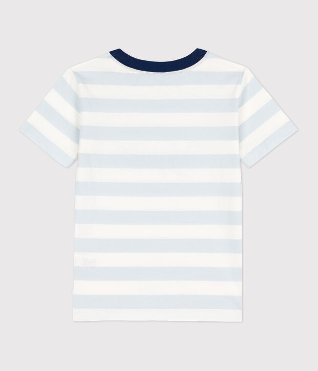 Kurz&auml;rmeliges T-Shirt aus Baumwolle f&uuml;r Jungen blau/weiss