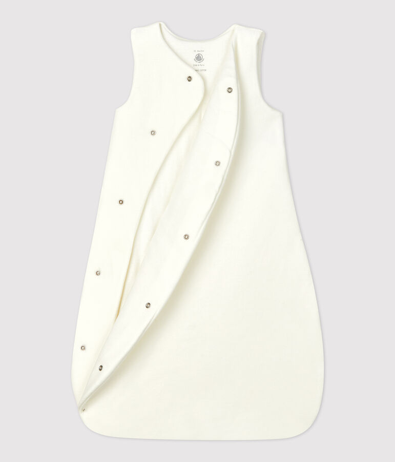 Baby-Schlafsack aus Bio-Baumwoll-Velours mit H&auml;schen-Motiv weiss