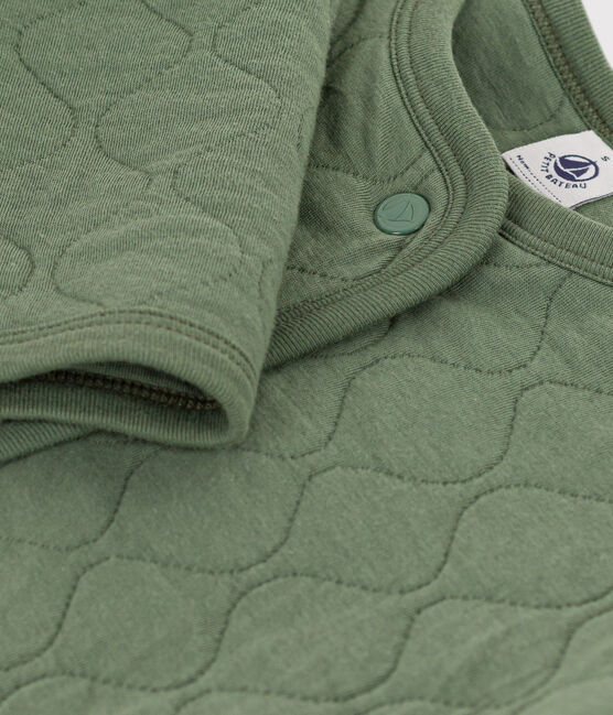 Damen-Cardigan aus gestepptem Doppeljersey grün CROCO