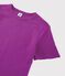 Damen-T-Shirt aus Baumwolle mit Rundhalsausschnitt violett HIBISCUS